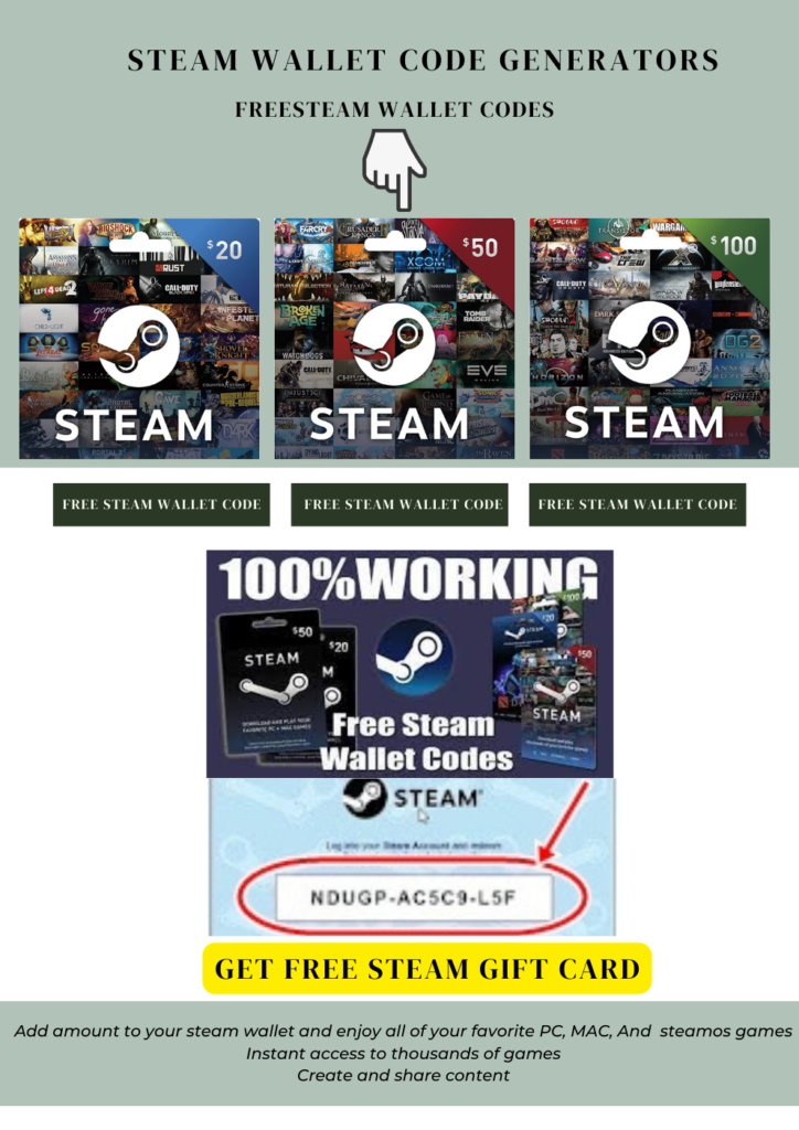 Steam Wallet Gift Card Codes Generators